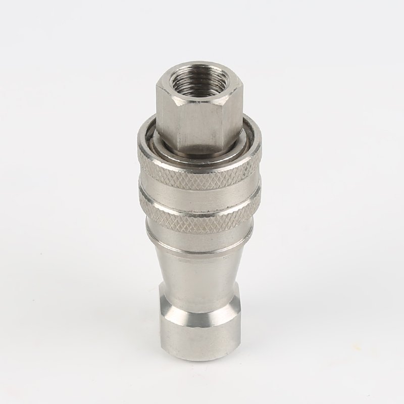 KZF 1/4" stainless steel poppet valve hydraulic quick coupling hydraulic hose release quick coupling for plumbing tools