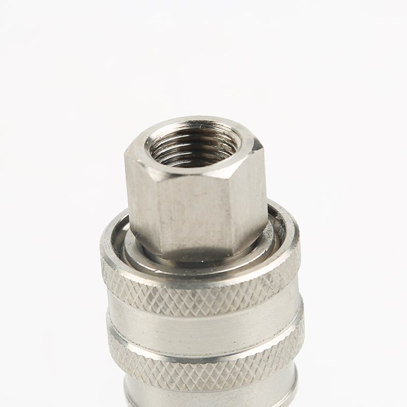 KZF 1/4" stainless steel poppet valve hydraulic quick coupling hydraulic hose release quick coupling for plumbing tools