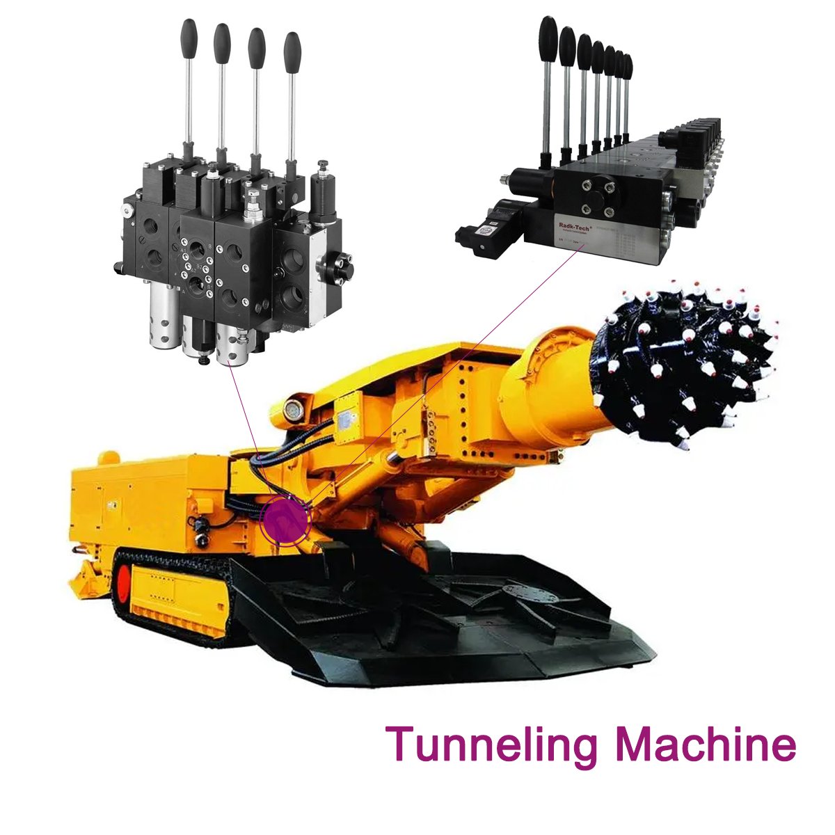 Hydraulic rotary drill load sensing proportional multiple way directional high pressure flow control valve bank HAWE supplier