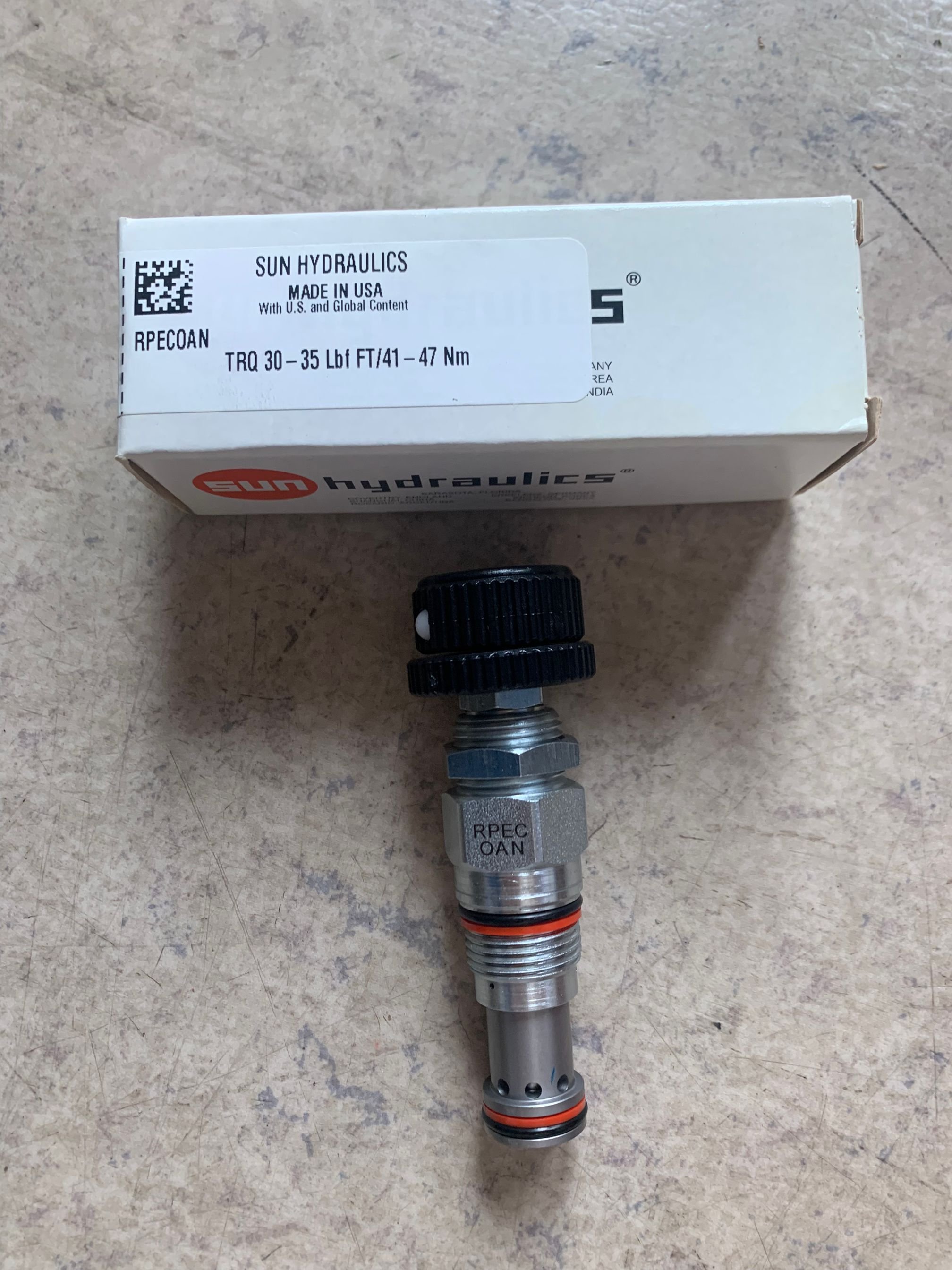 RPECOAN RPEC-OAN RPEC OAN FAI SUN HYDRAULICS origin Pilot-operated, balanced piston relief valve cartridge valve insert
