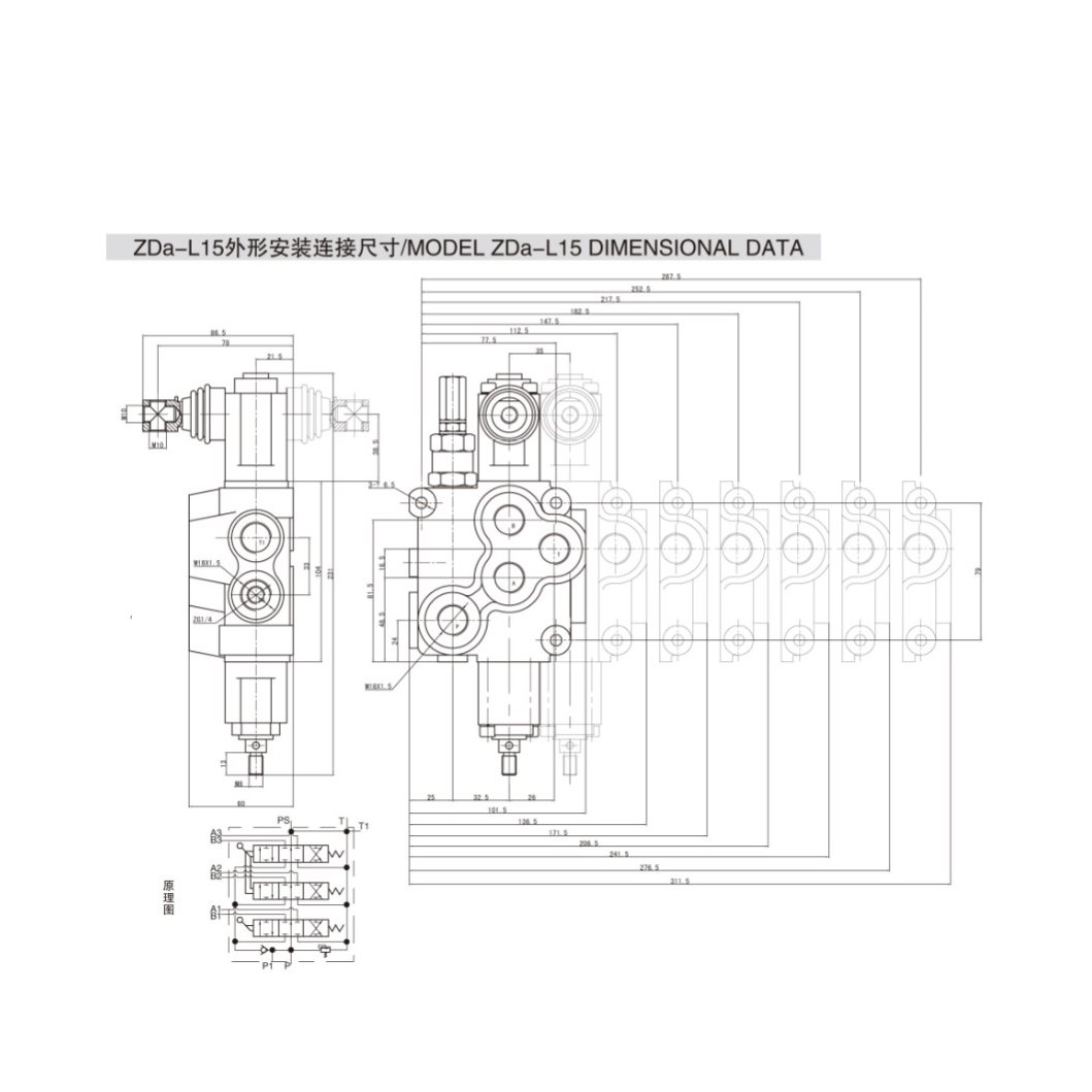ZDa-L15F-2OT-J ZDa-L15 Series Monoblock Directional Control Valves