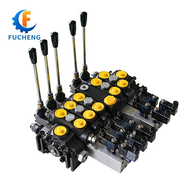DCV140 sectional control valves with electric pneumatic control for garbage collector truck