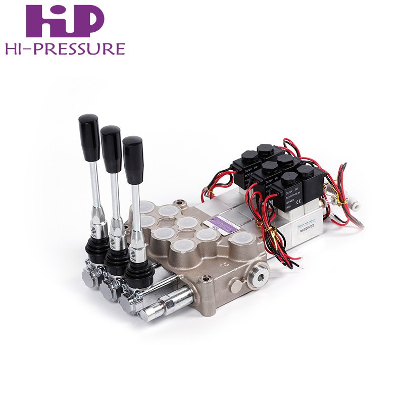 Custom DCV40-301 3 spool hydraulic solenoid operated directional valve hydraulic manual directional valve