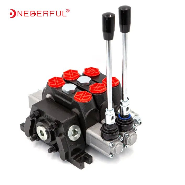 60L/M Flow Rate DCV60 Series 180lpm Lever Sectional Directional Manual Control Valve 3 lever pneumatic control kits DISTRIBUTOR