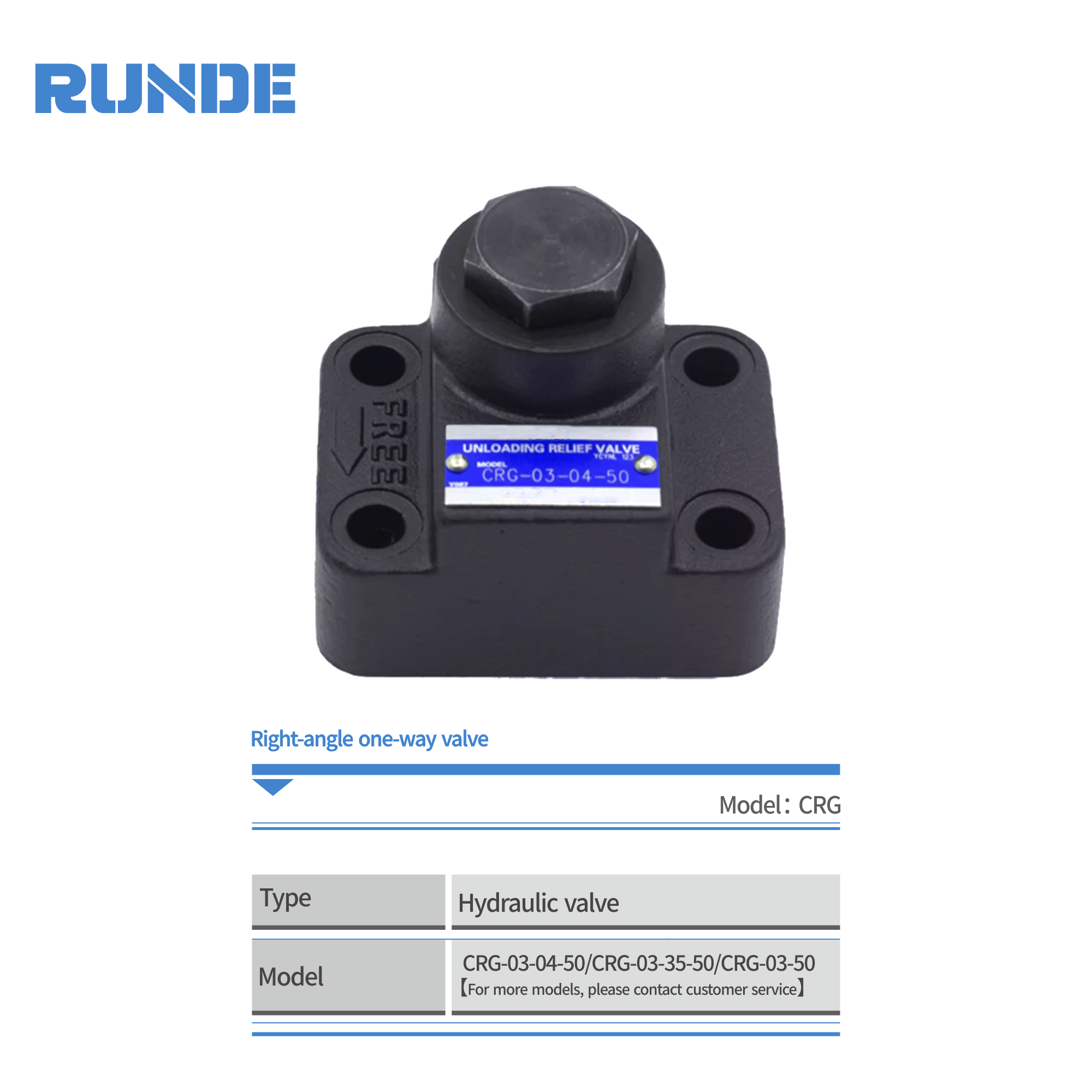 CRG-03 hydraulic one-way control valve applicable to small excavator