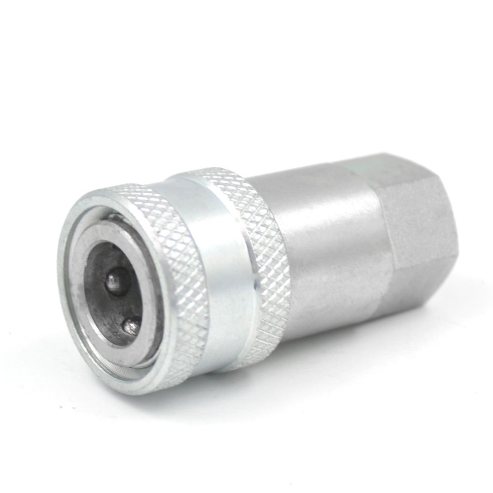 1/4 inch BSP NPT series A poppet shut-off valves in both socket and plug hydraulic quick coupler