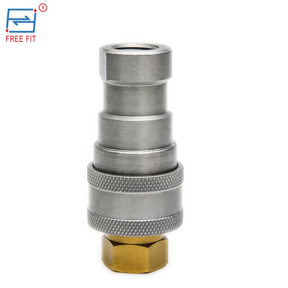 AM10467 6598758 ISO7241B poppet valve push in close type npt bsp hydraulic quick connect coupling