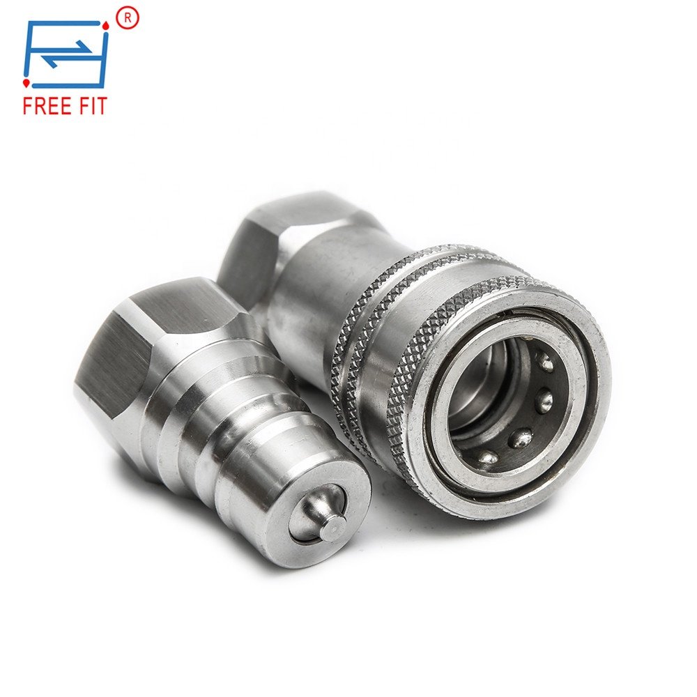 AM10467 6598758 ISO7241B poppet valve push in close type npt bsp hydraulic quick connect coupling