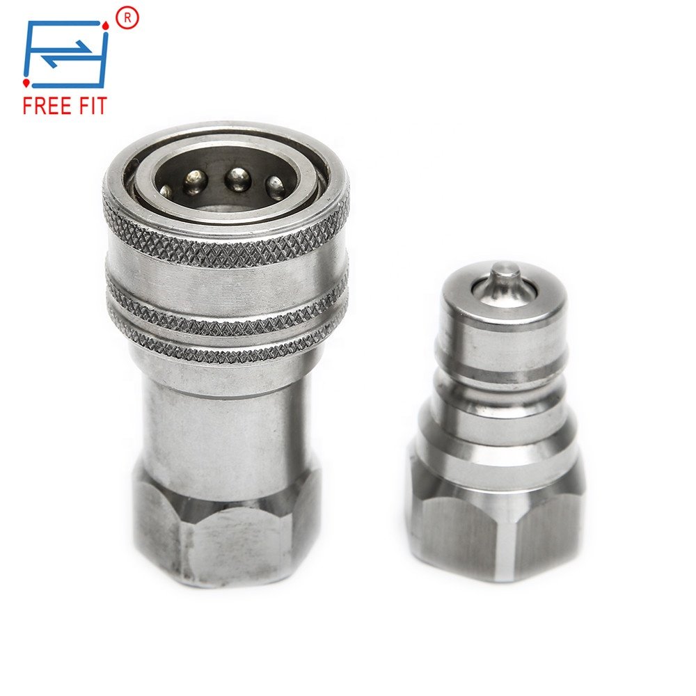 AM10467 6598758 ISO7241B poppet valve push in close type npt bsp hydraulic quick connect coupling