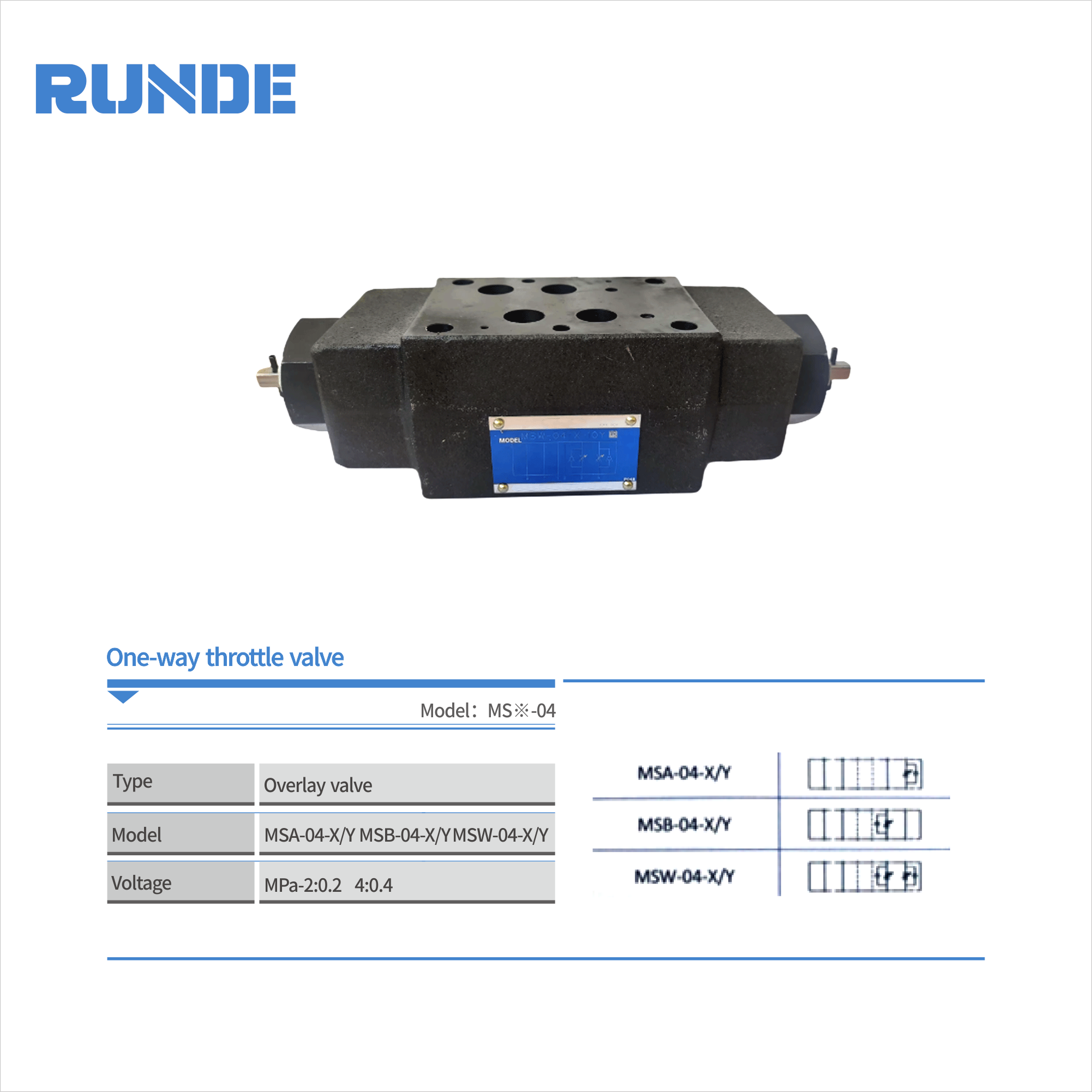 Manufacturer Direct Unidirectional Stacking Throttle Valve Hydraulic Proportional Pressure Control Valve