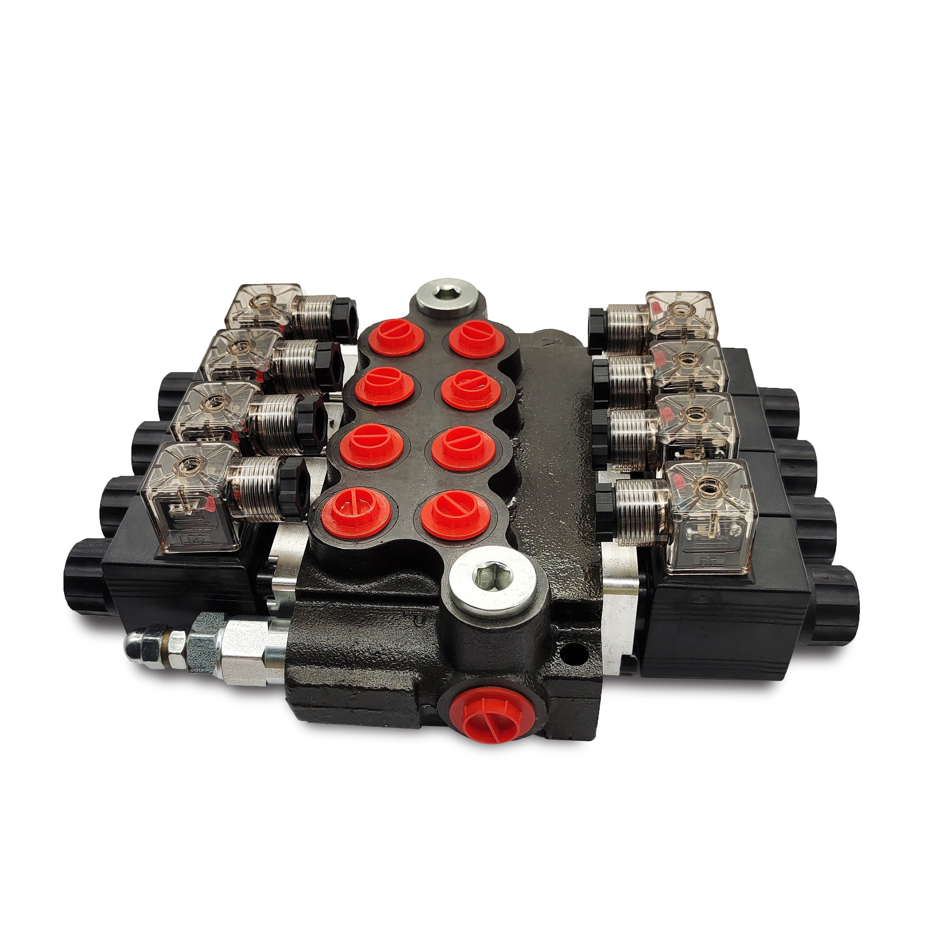 Hy-waloil 12V DC 13 GPM 4 Spools Hydraulic Monoblock Direct Solenoid Directional Control Valve Z50