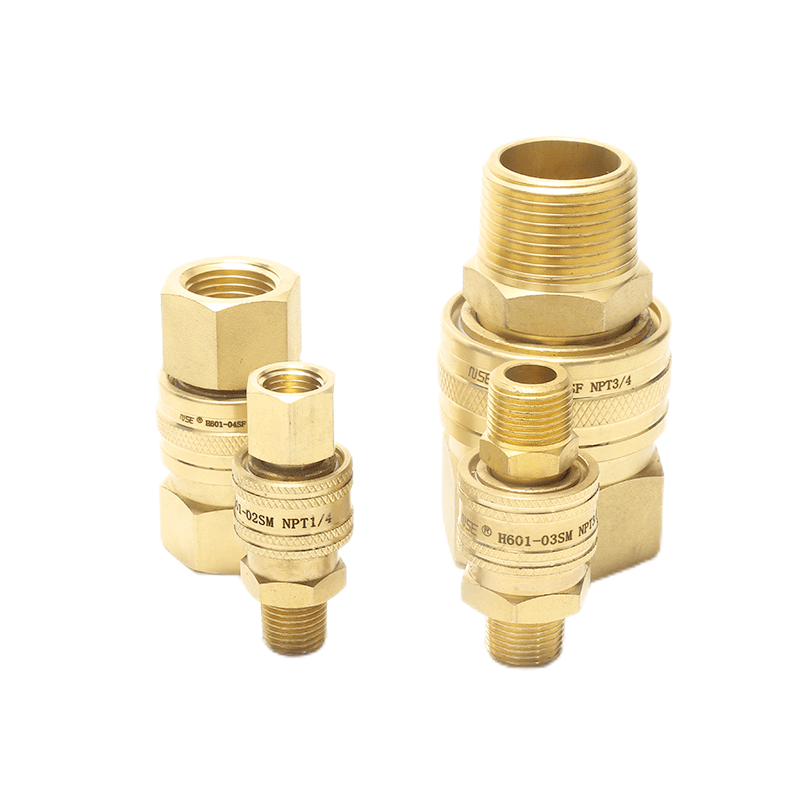 Brass 1/8" No Valve Straight-Thru Quick Disconnect Hydraulic Fittings Quick Connect Disconnect Coupling Quick Change Coupler