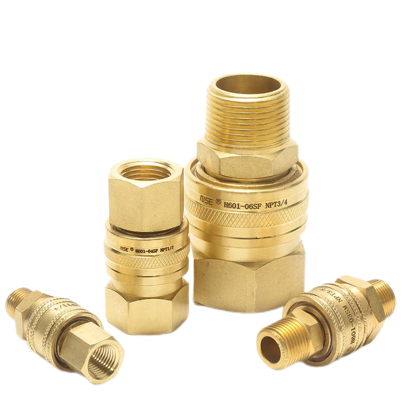 Brass 1/8" No Valve Straight-Thru Quick Disconnect Hydraulic Fittings Quick Connect Disconnect Coupling Quick Change Coupler