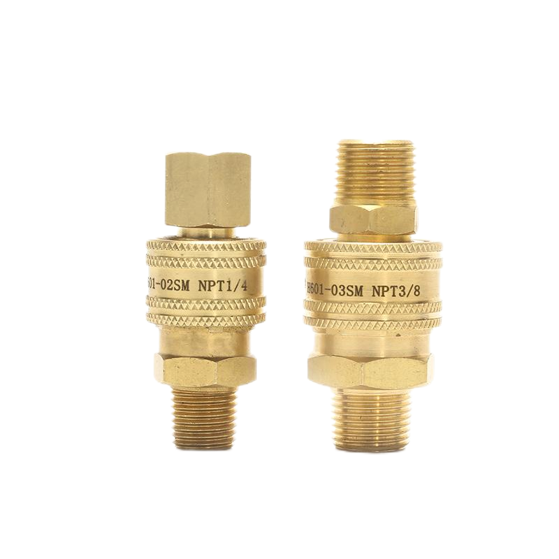 Brass 1/8" No Valve Straight-Thru Quick Disconnect Hydraulic Fittings Quick Connect Disconnect Coupling Quick Change Coupler