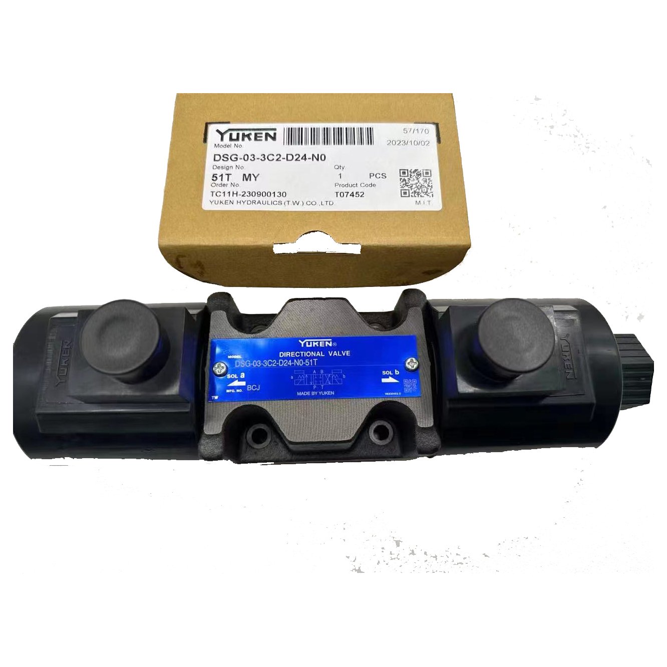 Original TW Yuken agent Hydraulic fluid DSG03 Wet Solenoid operated control valves CETOP5 NG10 directional valves controller