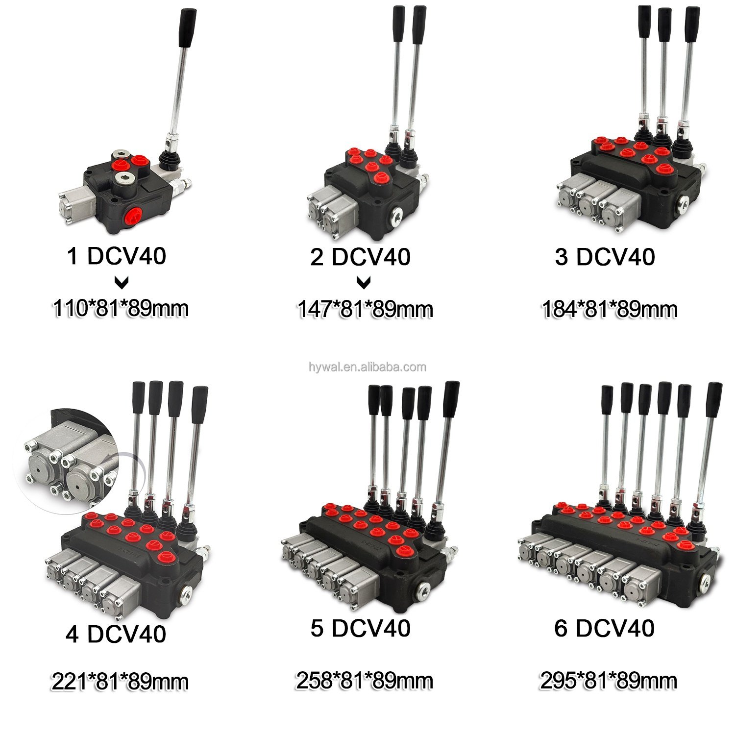 Hy-Waloil DCV40 Series 1 Joystick Hydraulic Orbital Monoblock Directional Manual Microswitch Pilot Control Valves