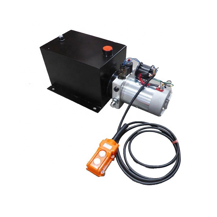 12/24V DC Motors with single and double acting valves, mini hydraulic power pack