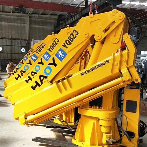 4 ton mini hydraulic knuckle boom floating marine deck crane barge for sale with radio remote control