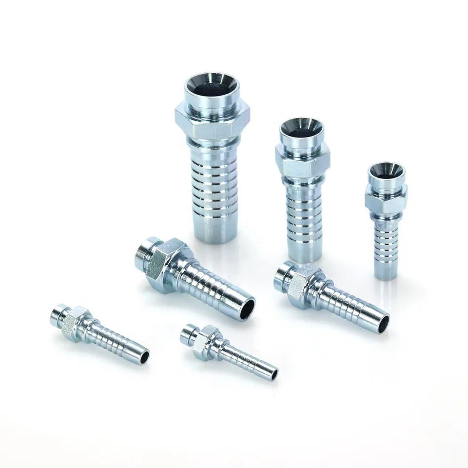 Straight 45 degree 90 degree female male aluminium car hydraulic ac hose crimping pipe fitting with R12/R134a valve