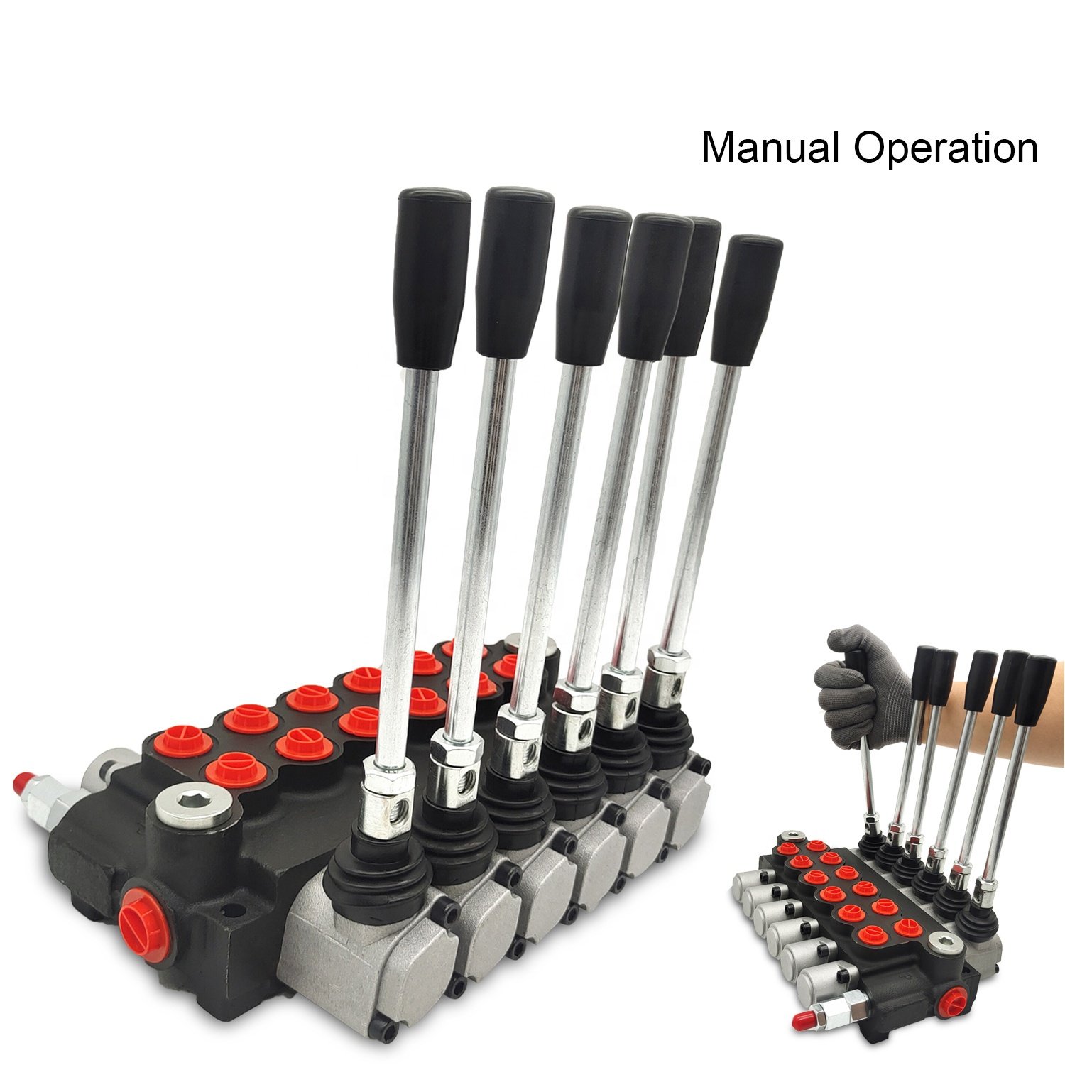 Hy-waloil 6P40 11 GPM 6 Spool Double Acting Manual Reversing Hydraulic Control Valve for Small Tractors and Loaders