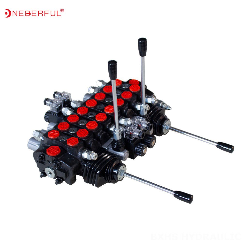 12v hydraulic valve manual hydraulic joystick hand operated directional control valve backhoe hydraulic control valve