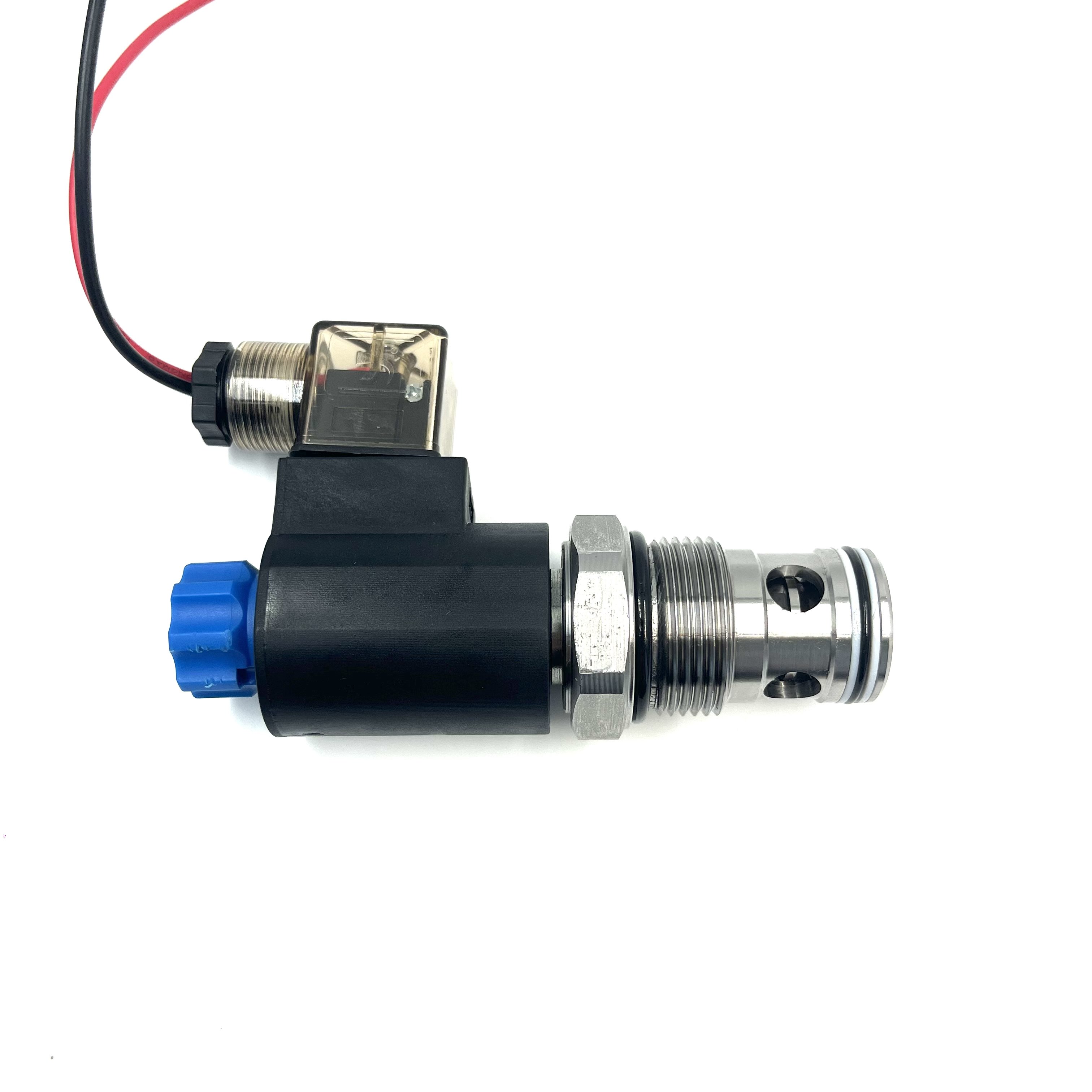 24V 16mm Coil Hydraulic Cartridge Valve Solenoid Valve SV16-22 2-Position 2-Way Poppet Type Normally Closed Free Reverse Flow