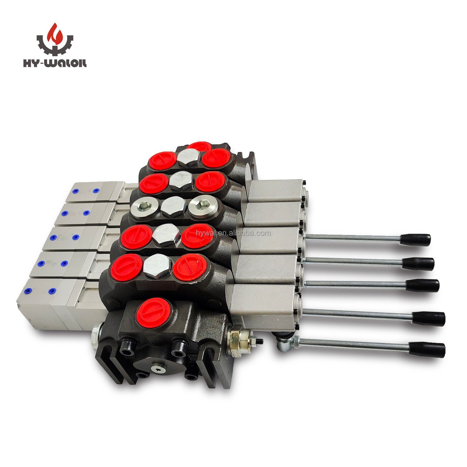 Hy-Waloil Factory Supply Excavator 200lpm 5 Spools Hydraulic Mobile Hydraulic Pneumatic Control Multiway Directional Valve