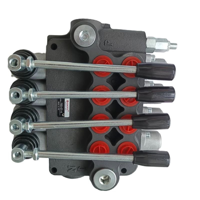 Hot sale P80 Series 4 Spool 4P80 Hydraulic Monoblock Directional Control Valve For Truck 6 lever 70 litres hydraulic valve