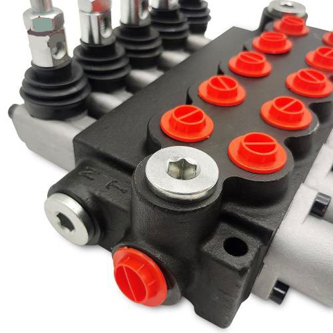 hydraulic hand joystick 3 way control valve 80LPM 5 4 spools P80 manual monoblock directional control valve for Distributor