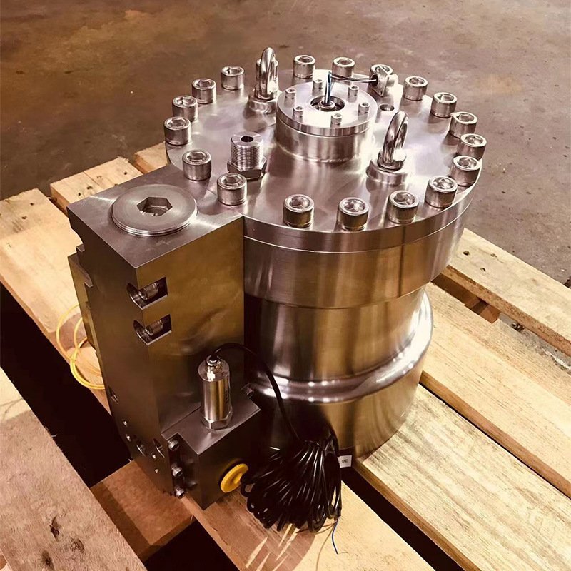 High Pressure Hydraulic Cylinder with Titanium Alloy and Stainless Steel for Deep Sea Operations Sensor Valve Group Included