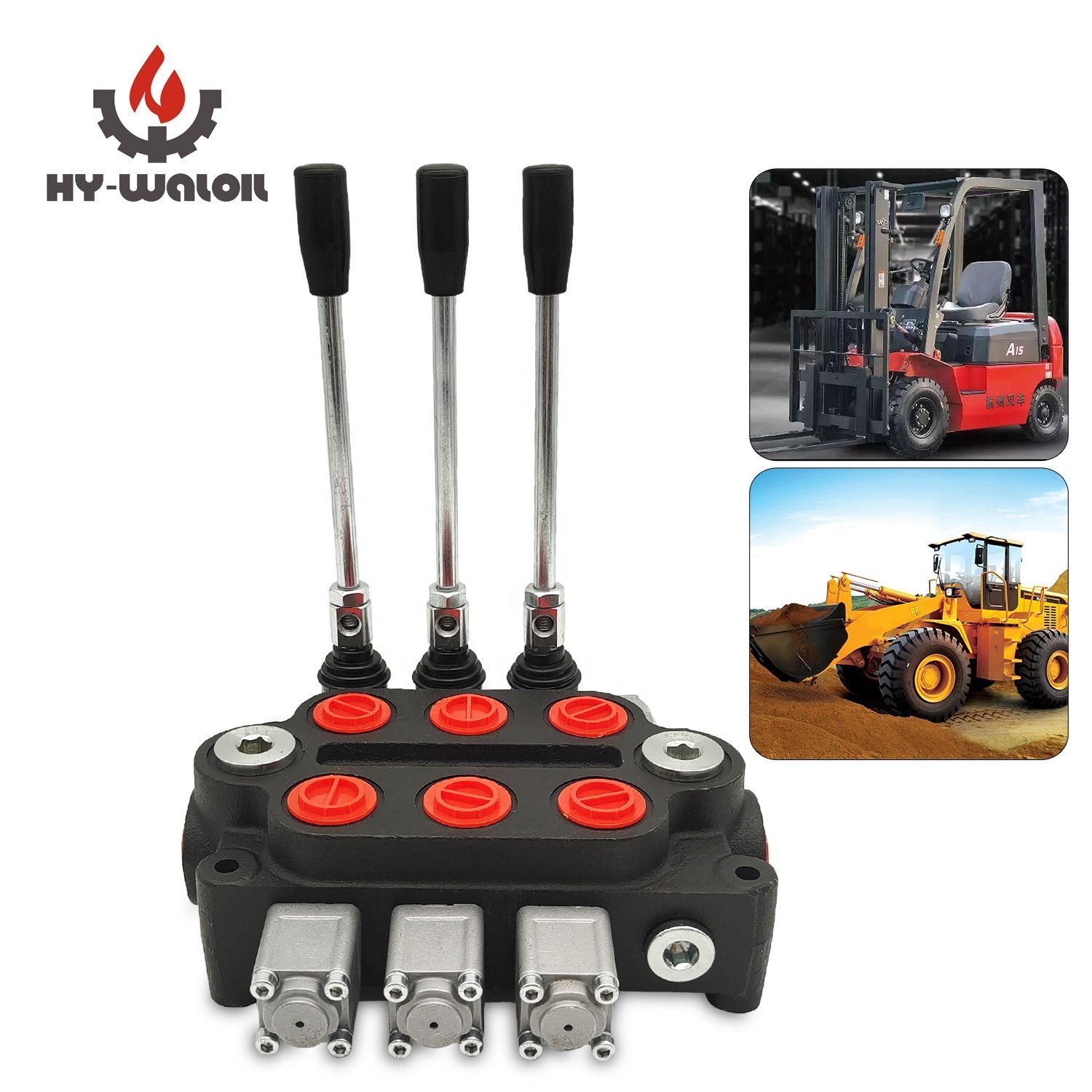 Hy-waloil 90L / min 25 GPM 3000 PSI 3 Spools Monoblock Directional Control Valve for Loader Tank