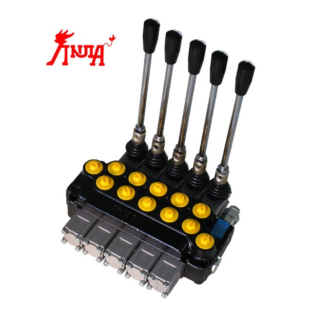 DCV40 5 Spools Directional Monoblock Hydraulic Control Valve with Wireless Remote Control