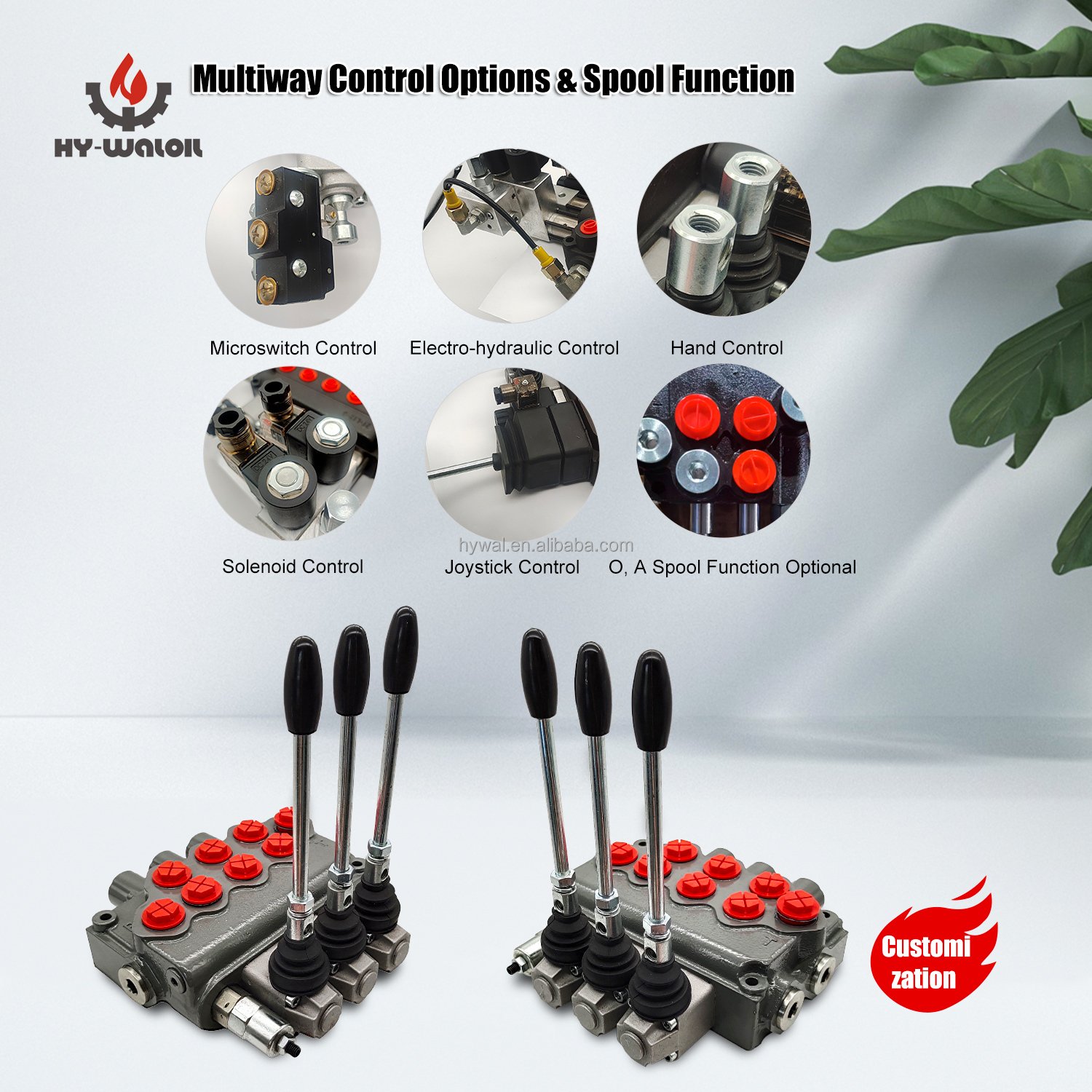 SD11 1/2" Double Acting Hydraulic 3 Lever Casting Iron 75Lpm Monoblock Directional Control Valve
