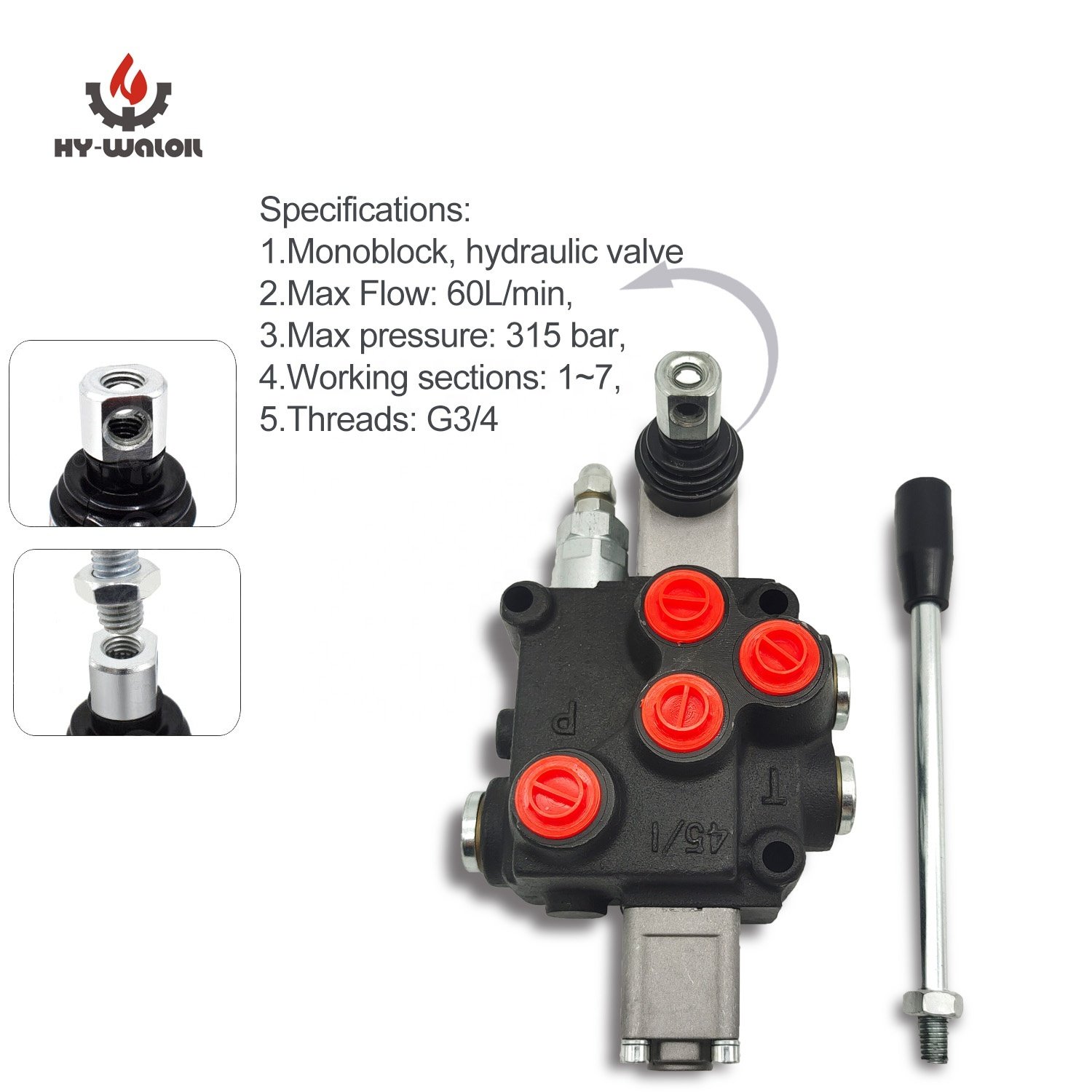 Hy-Waloil High Performance ZDa-L15 63L/min 1-Spool Hydraulic Directional Control Valve for Forklifts
