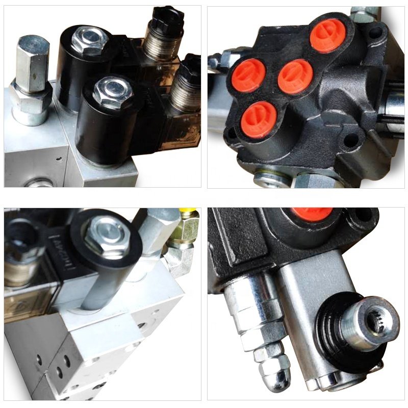 60L/min Electric Hydraulic Directional Double Action Control Valve 1 Spool for Small Tractors Tractors Loaders Log Splitter