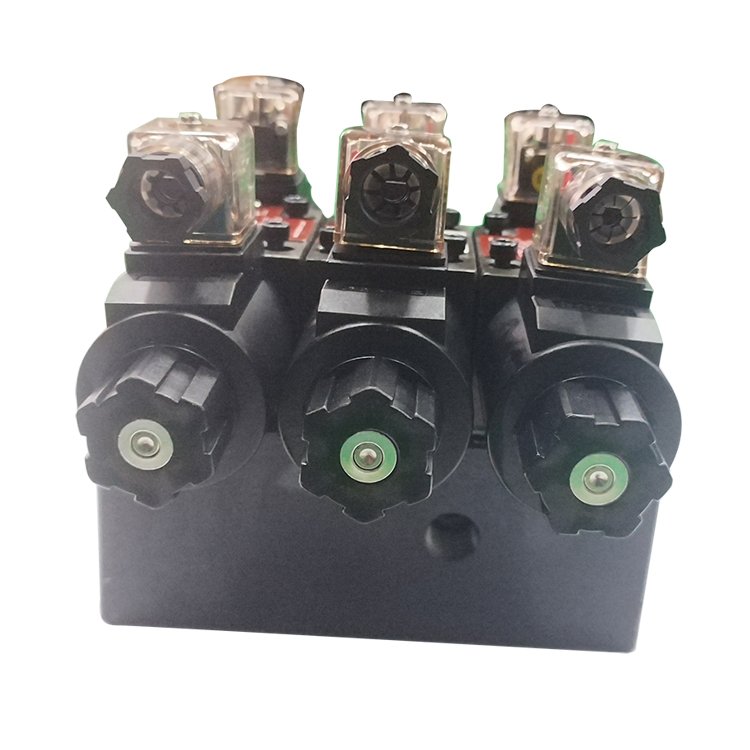 New hot selling customized three oil circuit block electromagnetic pressure valve hydraulic valve oil group