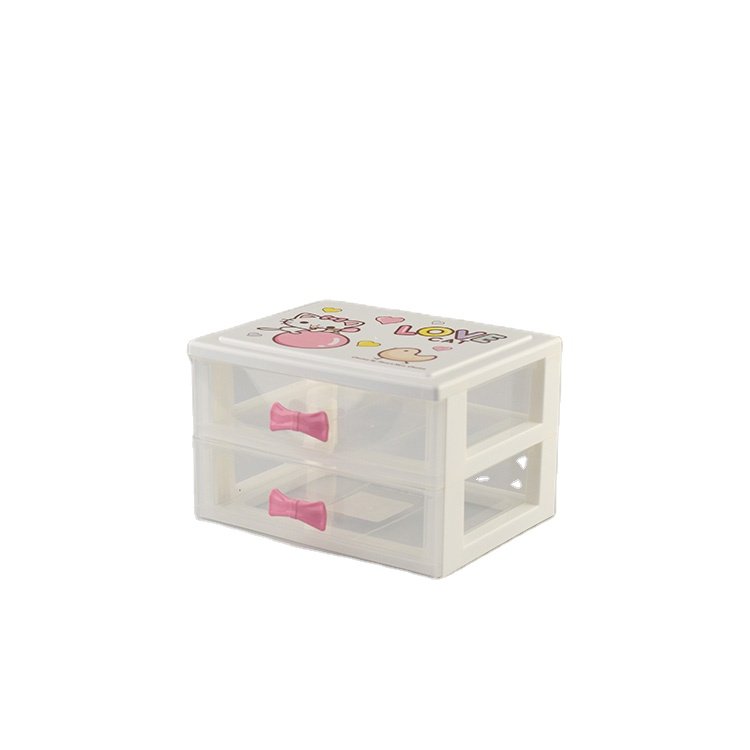 Rectangle Plastic Beauty Makeup Travel Organizer Cosmetics Storage Box with Desk Compartment for Home or Bathroom Use