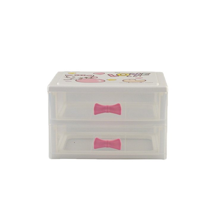 Rectangle Plastic Beauty Makeup Travel Organizer Cosmetics Storage Box with Desk Compartment for Home or Bathroom Use