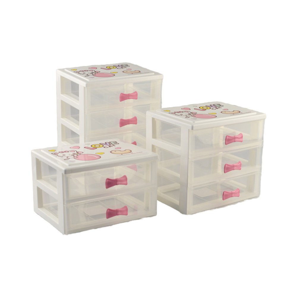 Rectangle Plastic Beauty Makeup Travel Organizer Cosmetics Storage Box with Desk Compartment for Home or Bathroom Use
