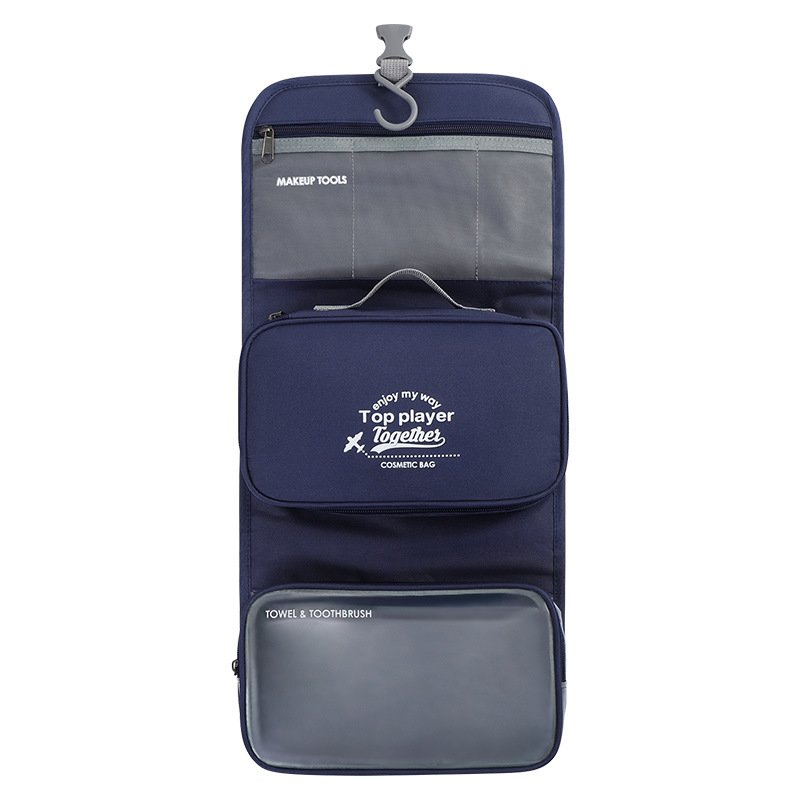 JSJM Custom logo makeup organize hanging toiletry bag customised travel waterproof foldable toiletry bag with hanging hook