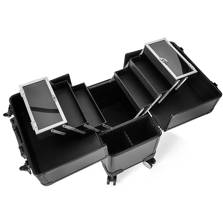 Professional Makeup Case Trolley Cosmetic Case With Trays For Girls