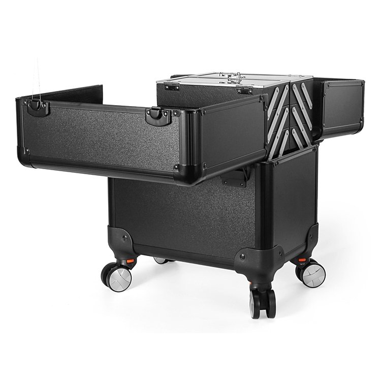 Professional Makeup Case Trolley Cosmetic Case With Trays For Girls