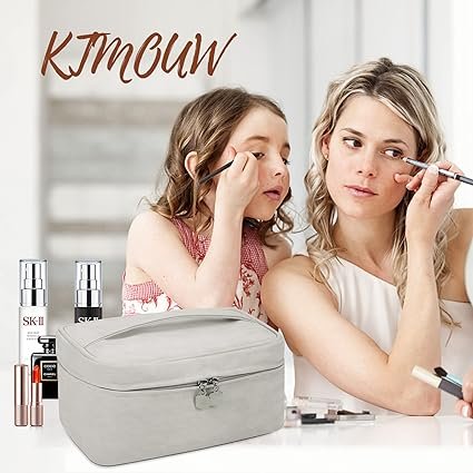 2- Packs With Pouch Lazy Makeup Bags Travel For Beach Toiletry Bag Washing Women Storage Grey