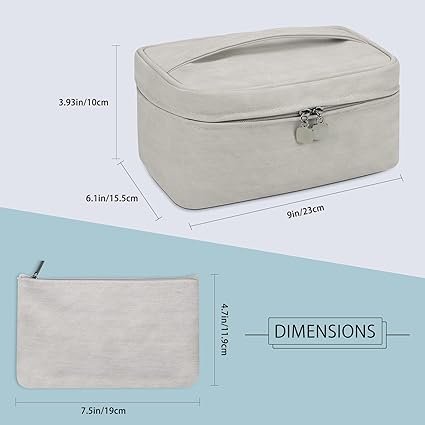 2- Packs With Pouch Lazy Makeup Bags Travel For Beach Toiletry Bag Washing Women Storage Grey