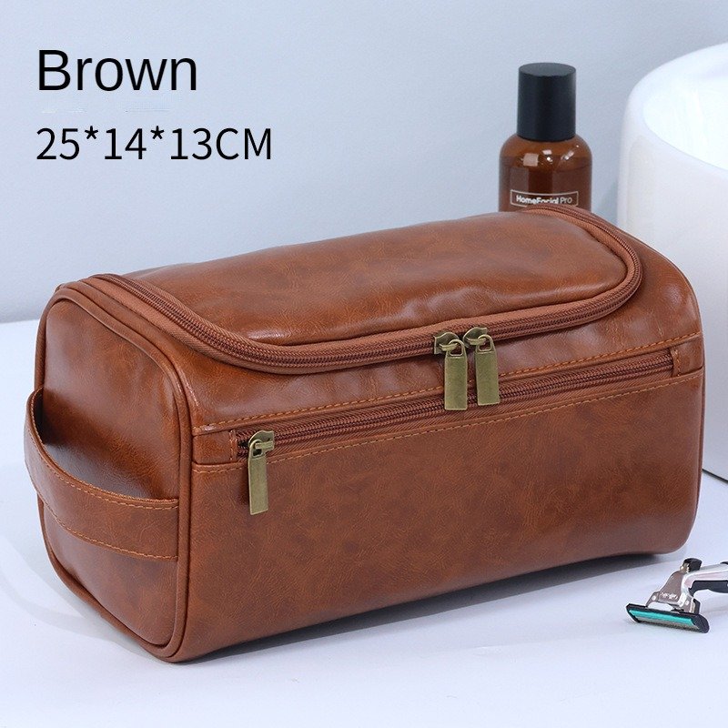 Large Capacity Men's Toiletry Bag Outgoing Portable PU Waterproof Cosmetic Simple Travel Handbag Storage