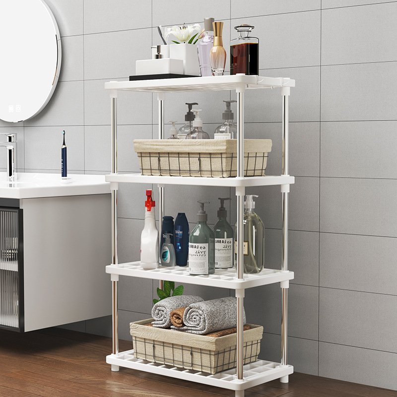OWNSWING Bathroom Organizer 4-layers Skincare Organizers Container Plastic Shelf For Cosmetic Kitchen Spice Rack Standing