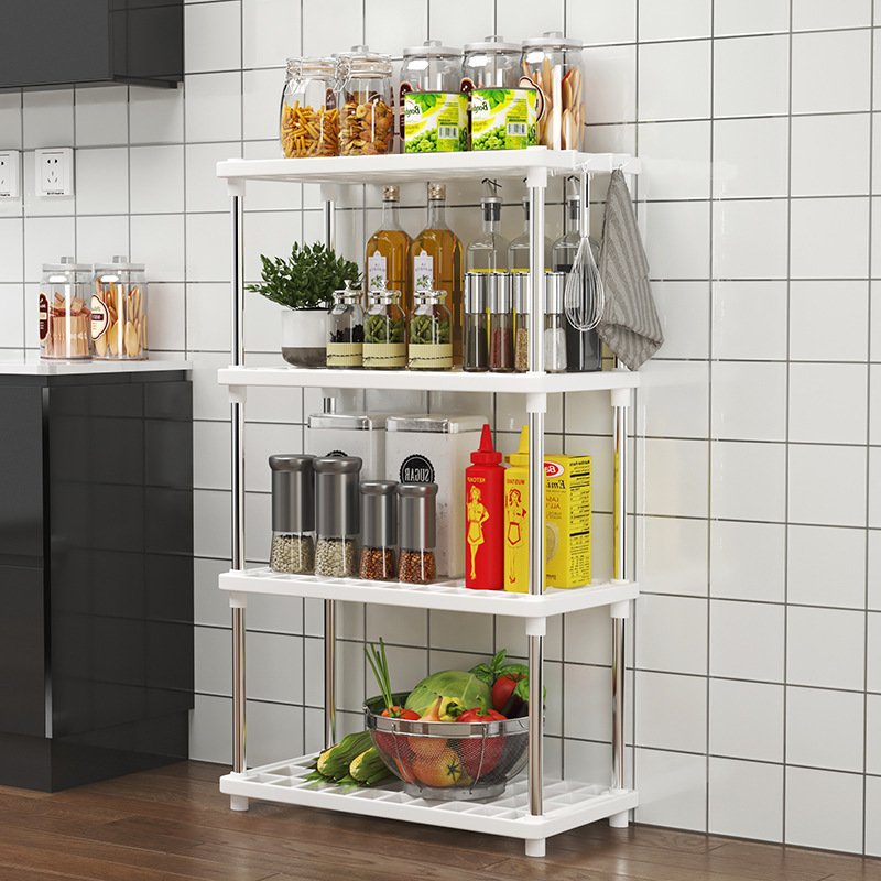 OWNSWING Bathroom Organizer 4-layers Skincare Organizers Container Plastic Shelf For Cosmetic Kitchen Spice Rack Standing