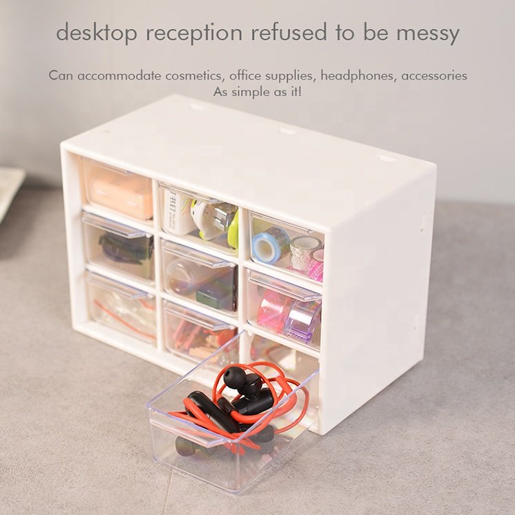 Wholesale Office Desktop 6 Grids Stackable Organizer Storage Box Plastic Drawer