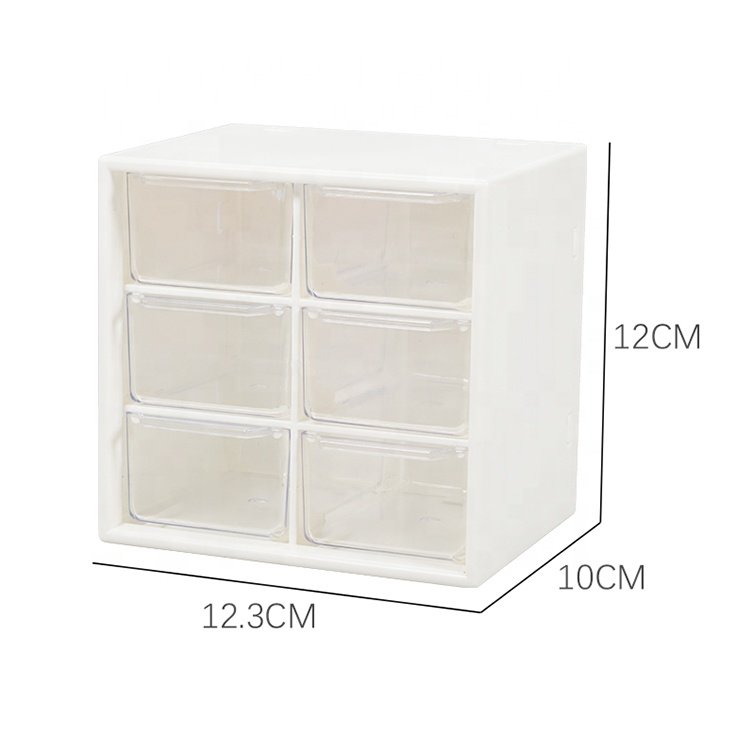 Wholesale Office Desktop 6 Grids Stackable Organizer Storage Box Plastic Drawer
