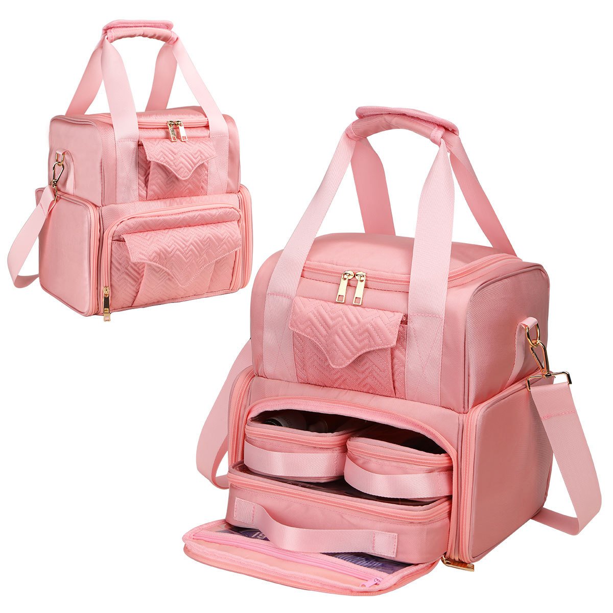 Fashionable Double-Layer Cosmetic Bag Large Capacity Travel Makeup and Skincare Storage